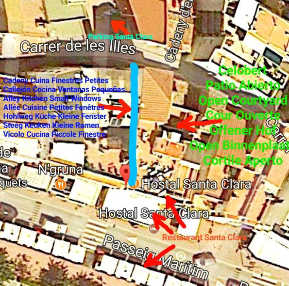 mapa hostal santa clara estartit