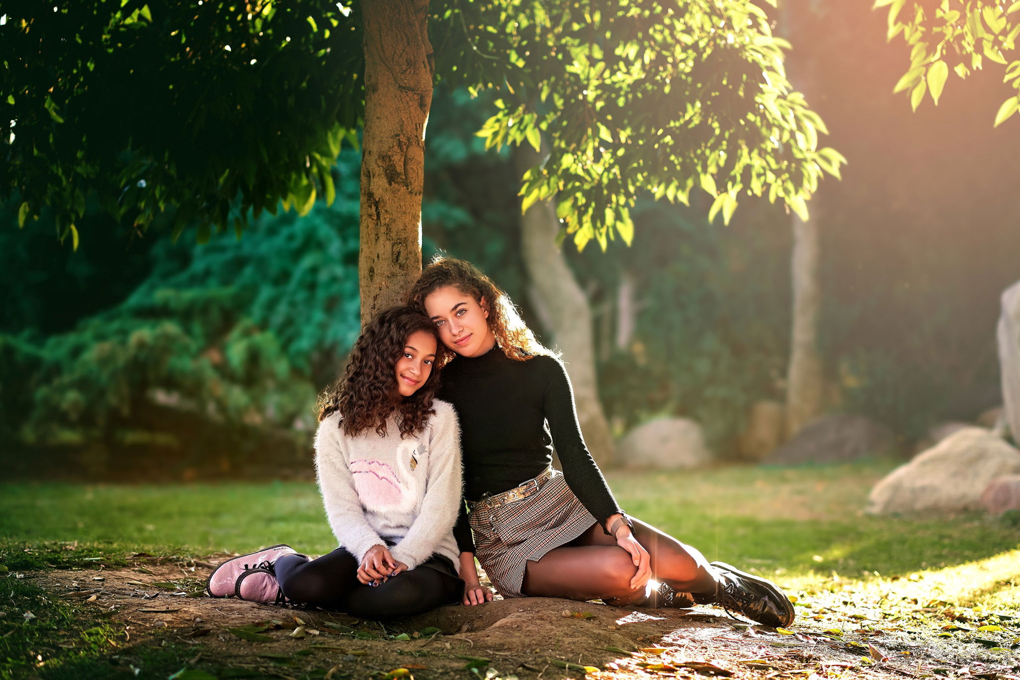 With sisters Carla and Caroline