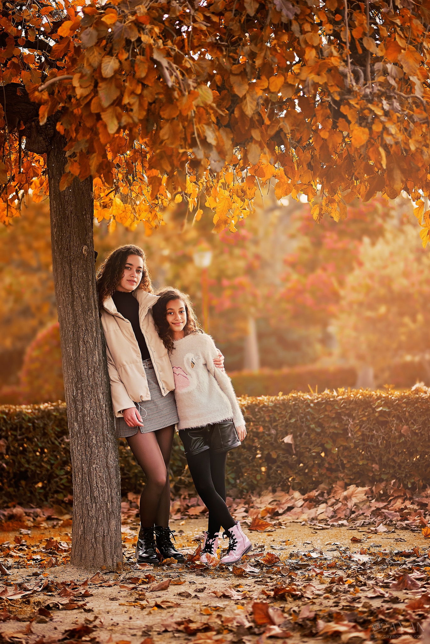 With sisters Carla and Caroline