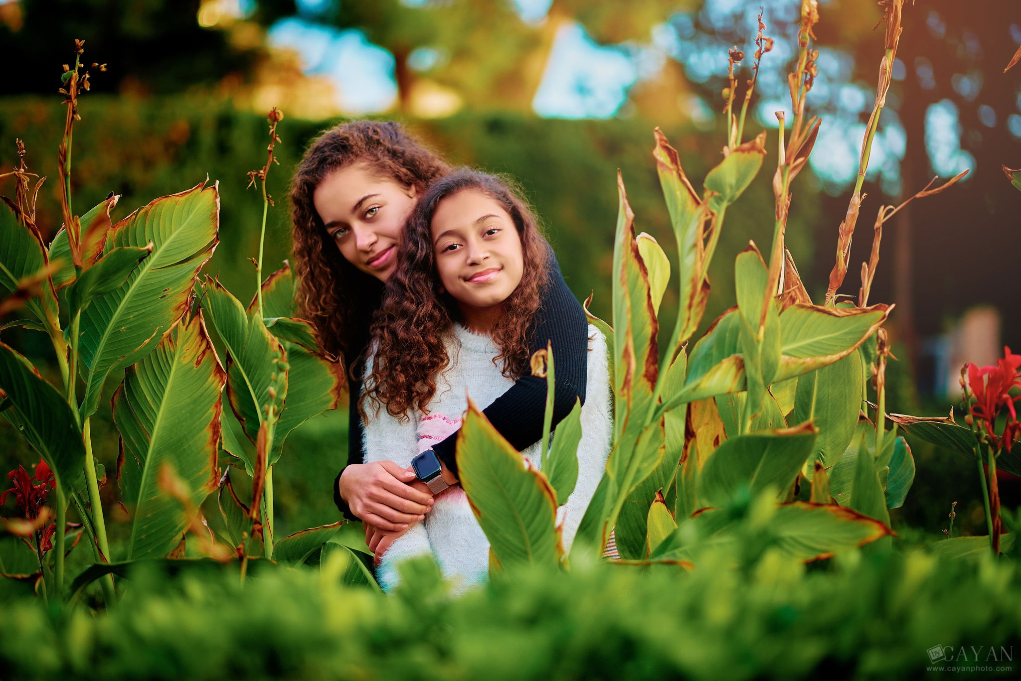 With sisters Carla and Caroline
