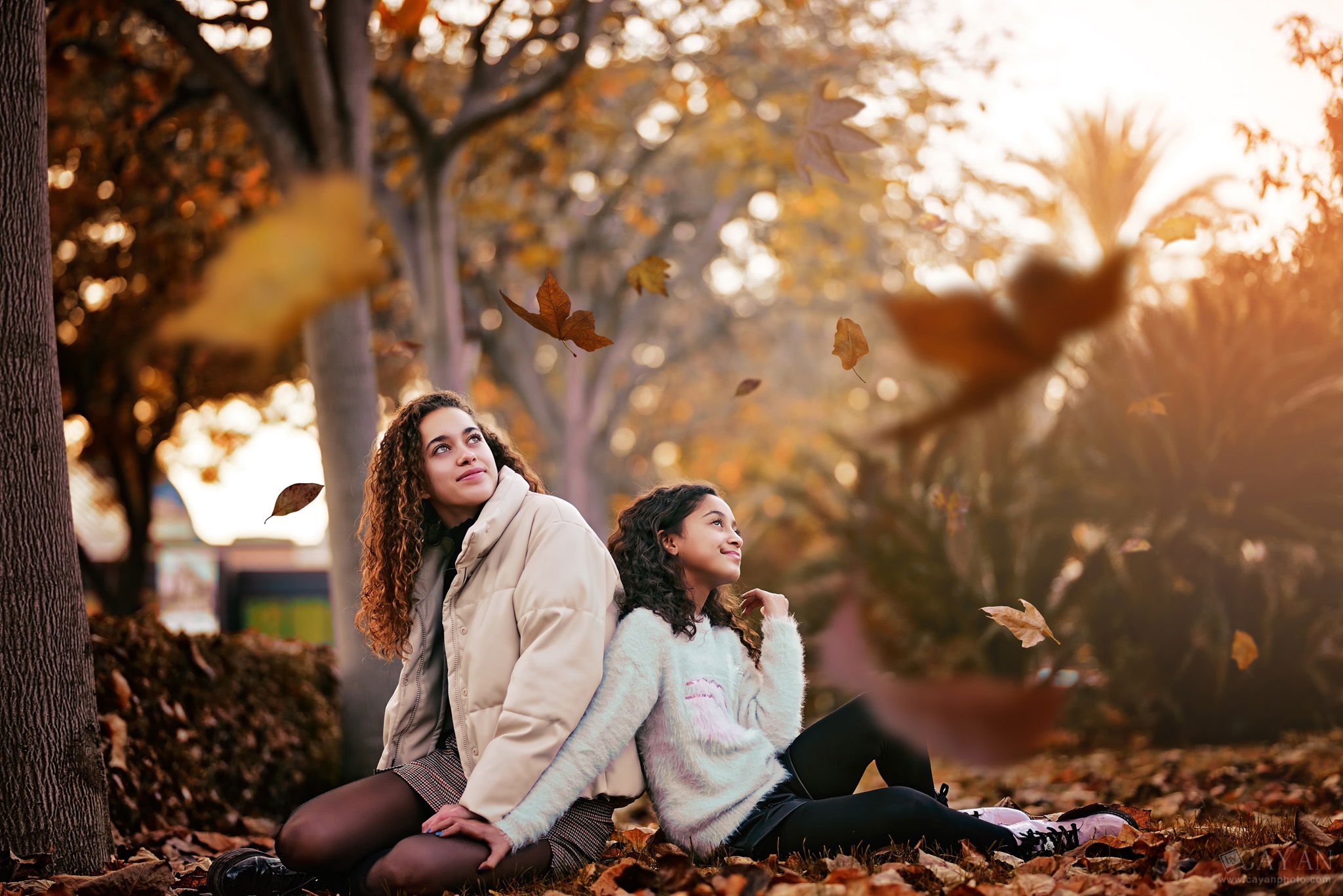 With sisters Carla and Caroline