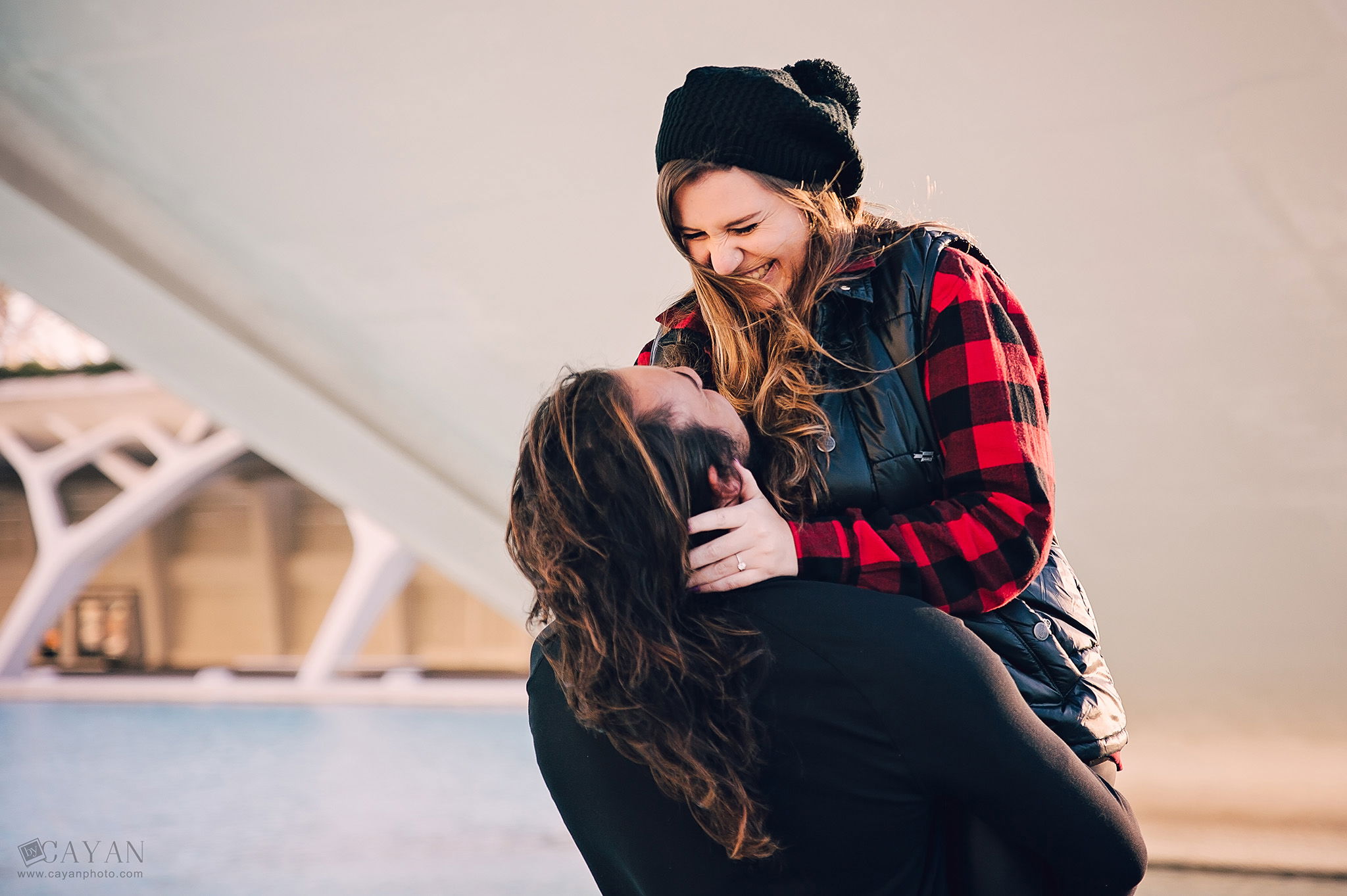 With the couple Luana and Jonathan.