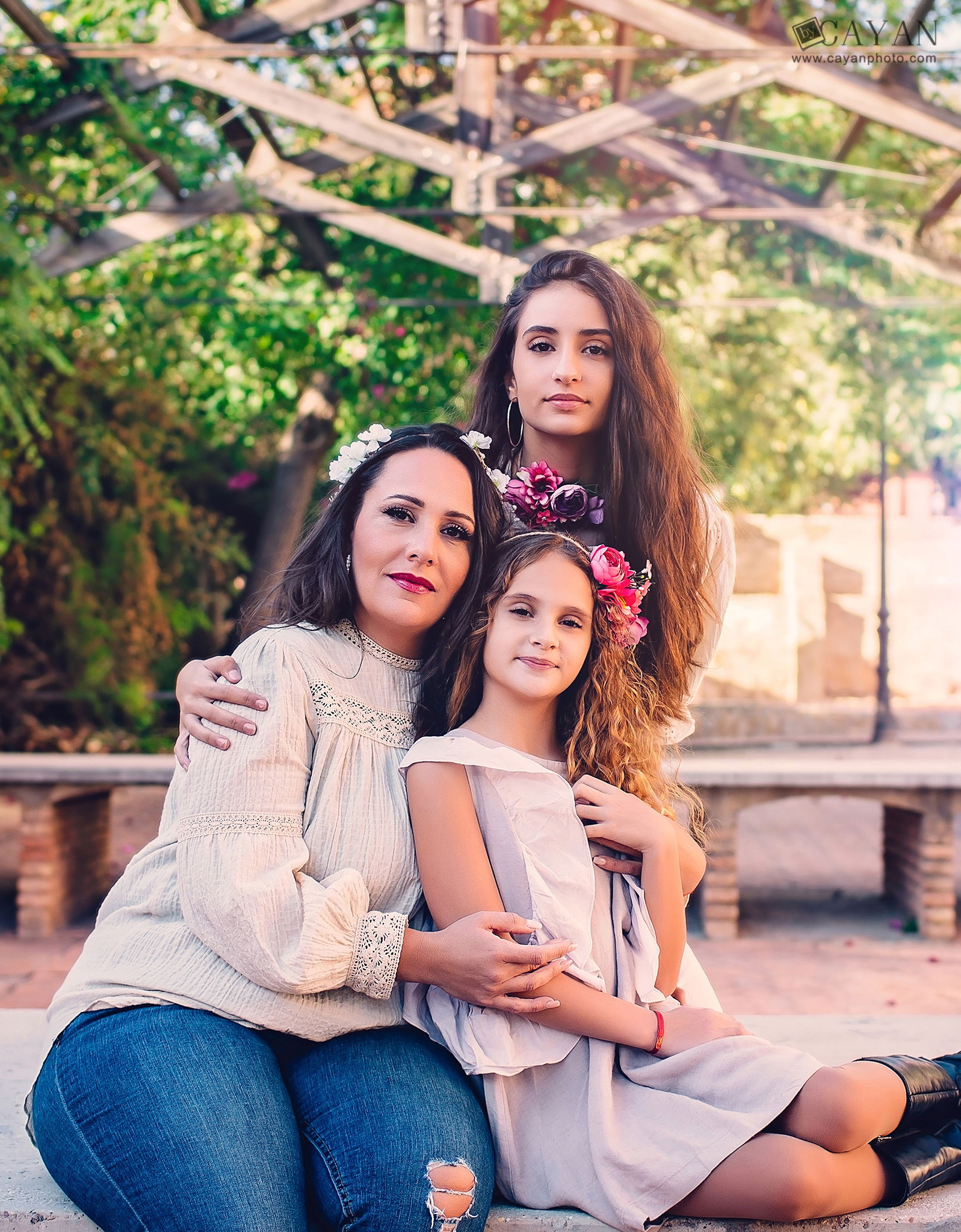 With the girls Miriam, Sarah and Miriam.