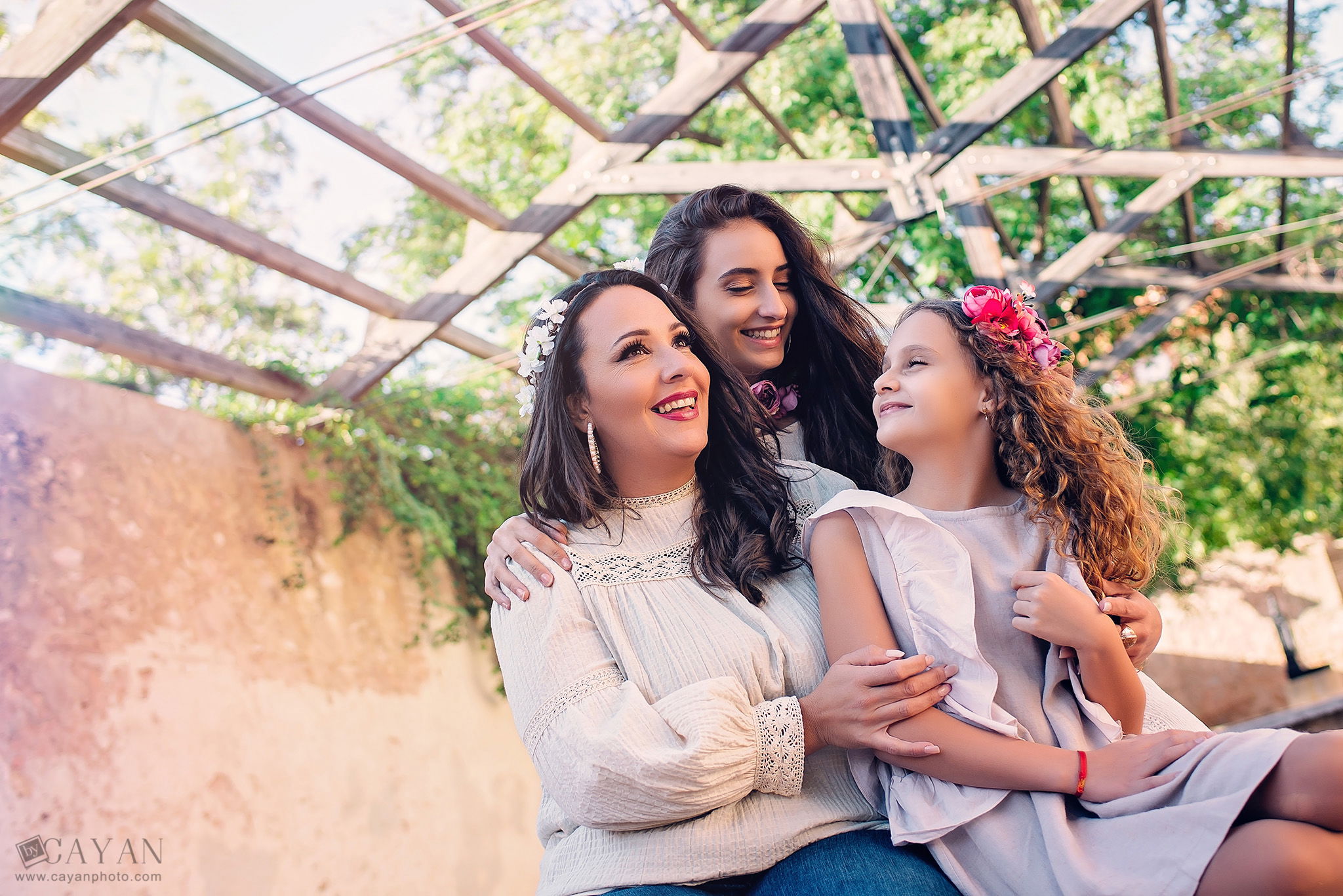 With the girls Miriam, Sarah and Miriam.