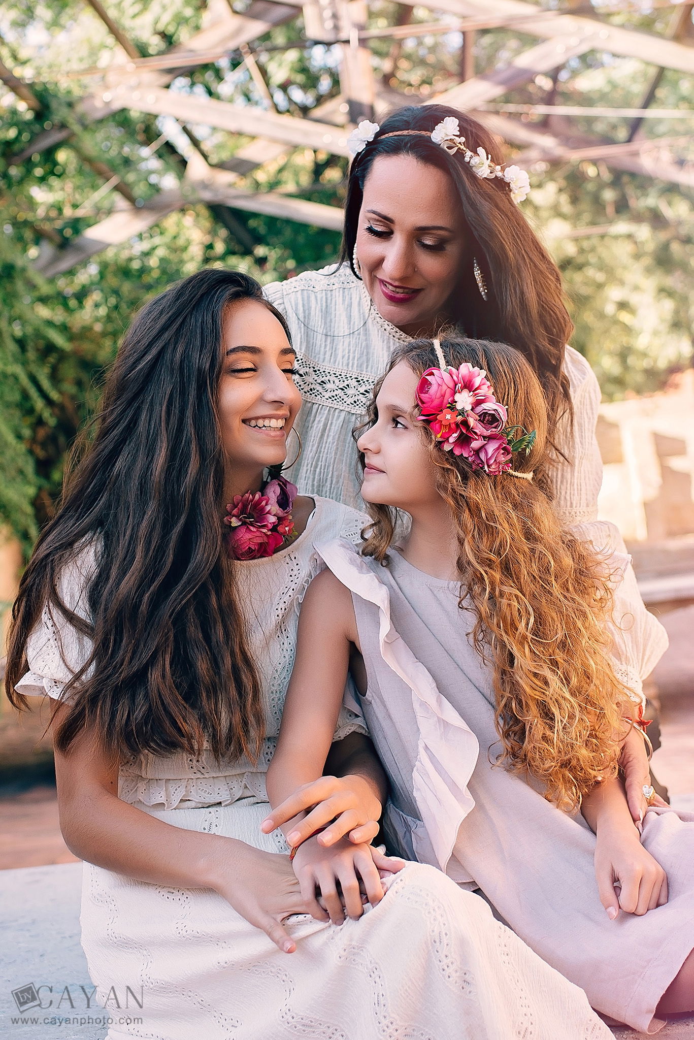 With the girls Miriam, Sarah and Miriam.