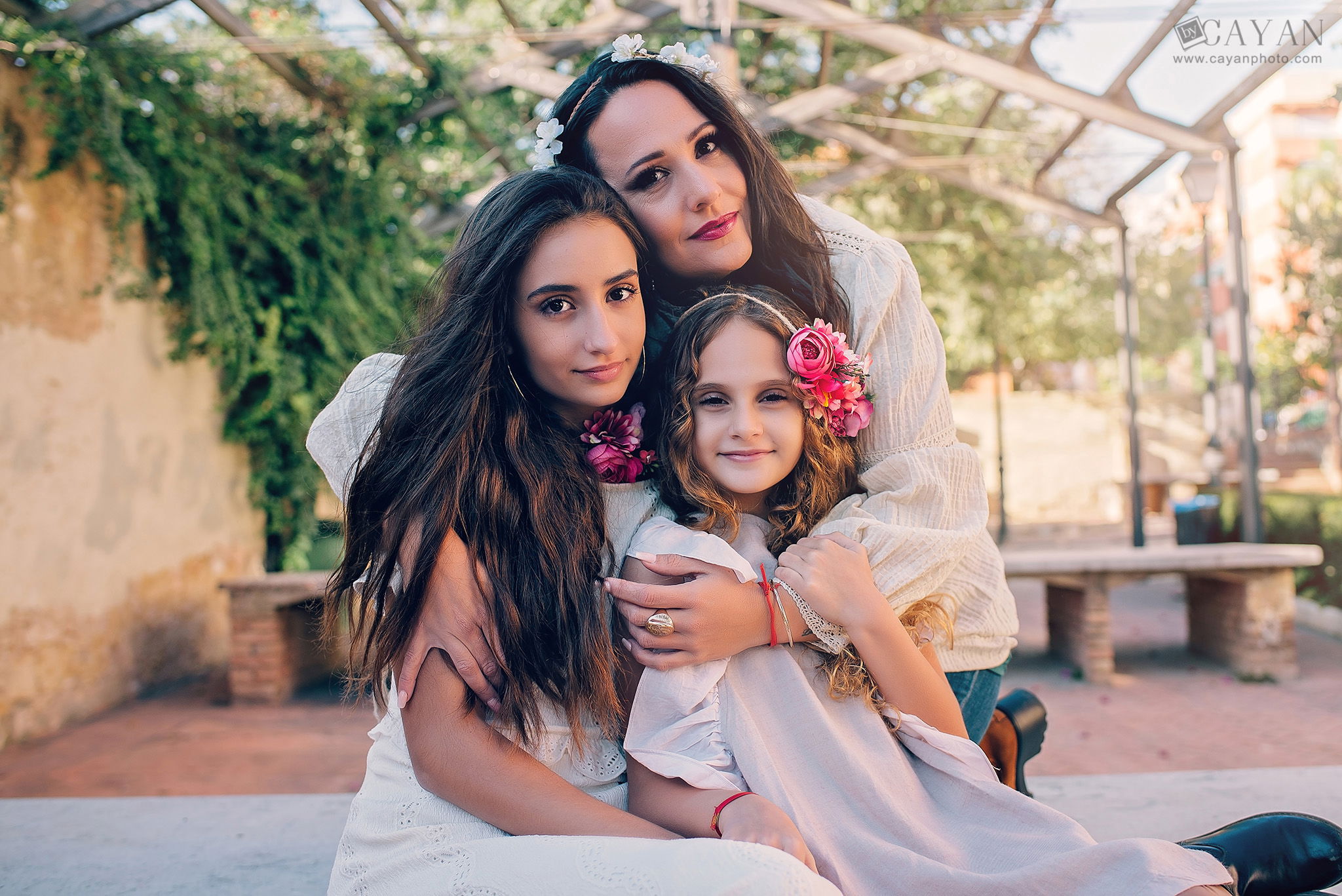 With the girls Miriam, Sarah and Miriam.