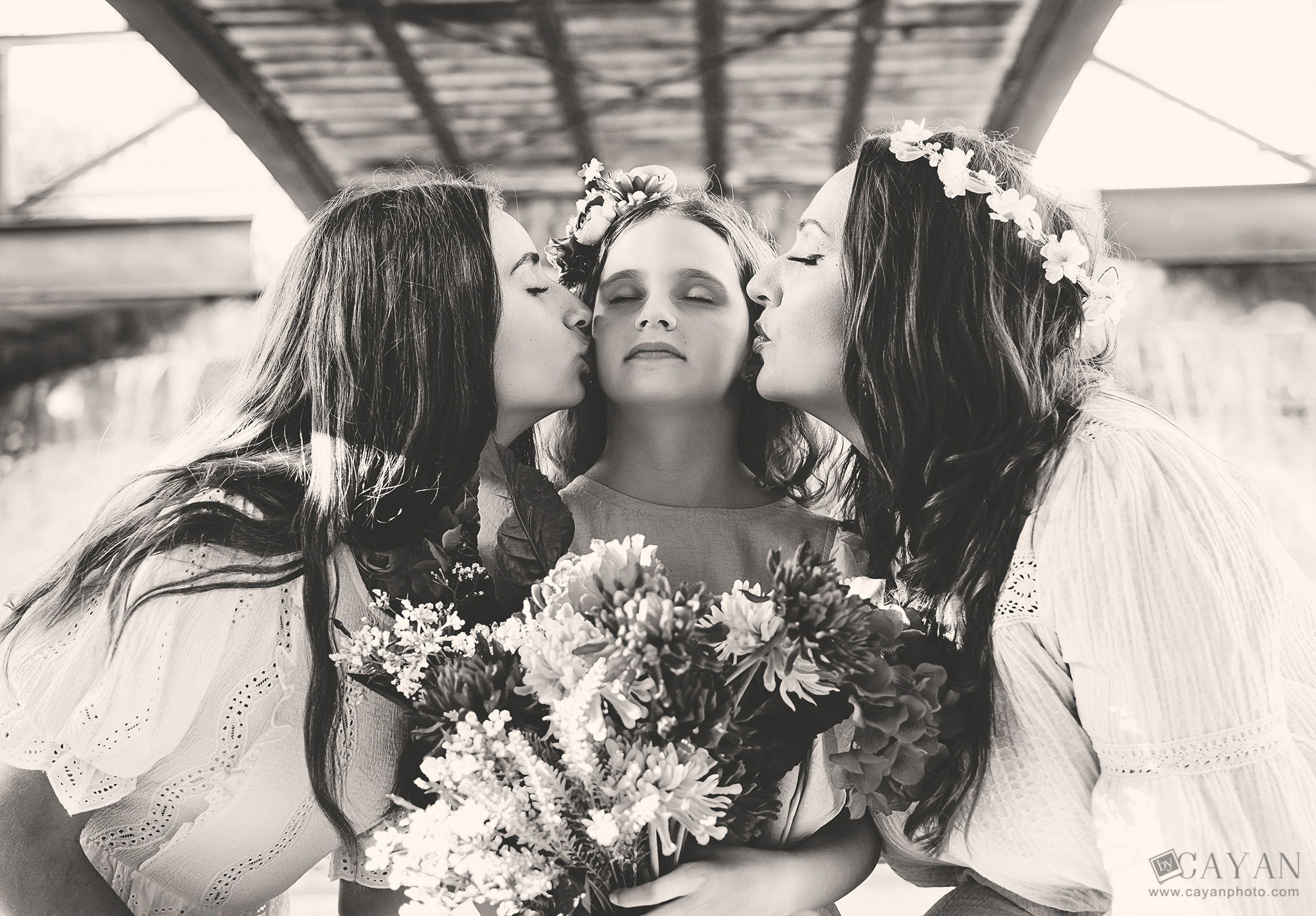 With the girls Miriam, Sarah and Miriam.