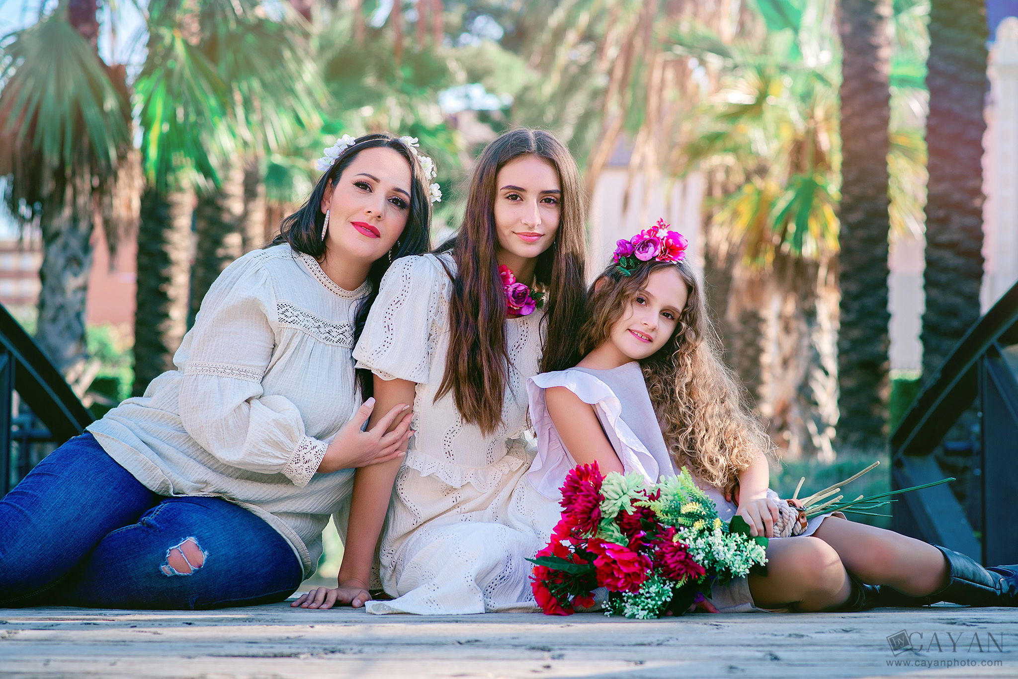With the girls Miriam, Sarah and Miriam.
