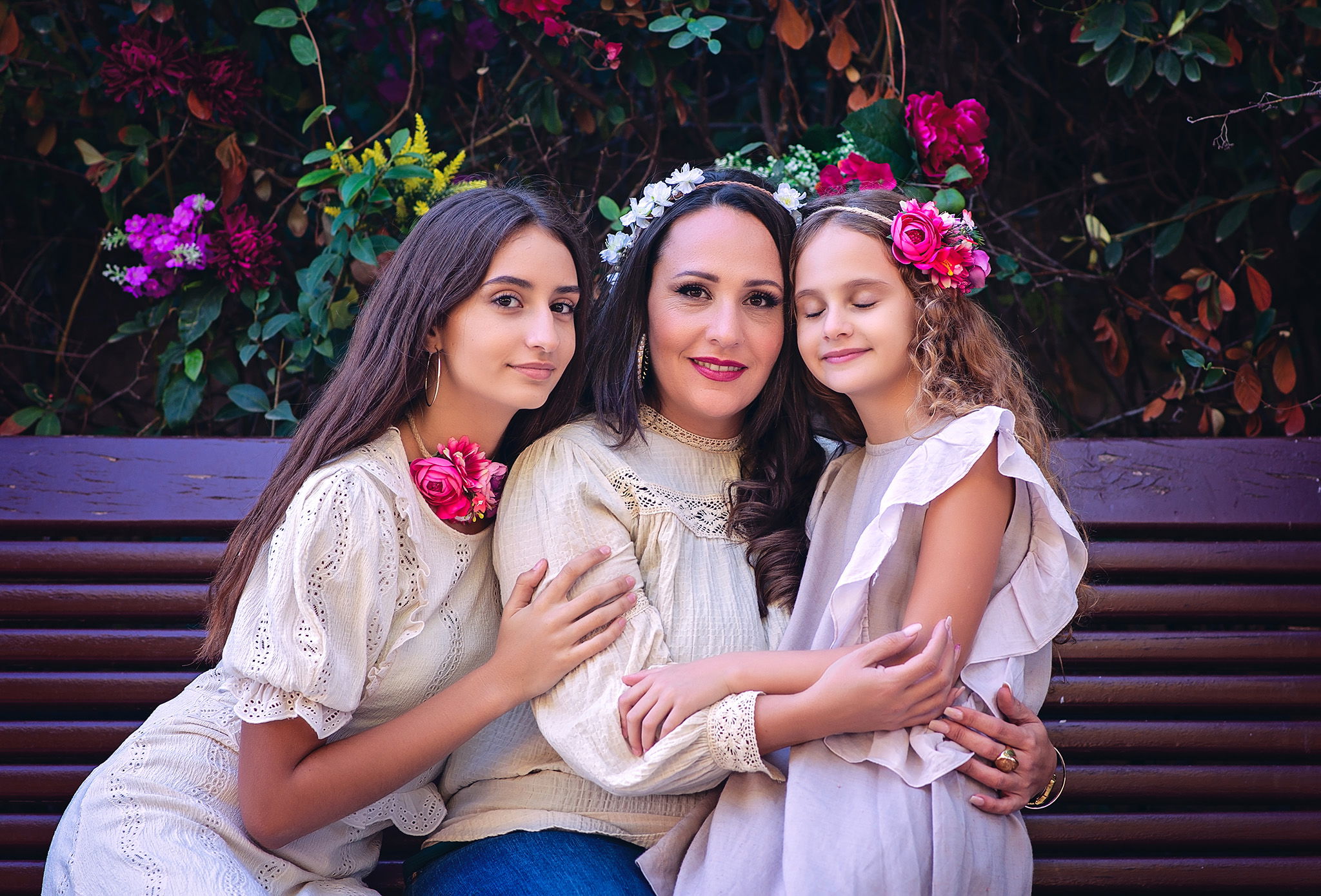 With the girls Miriam, Sarah and Miriam.