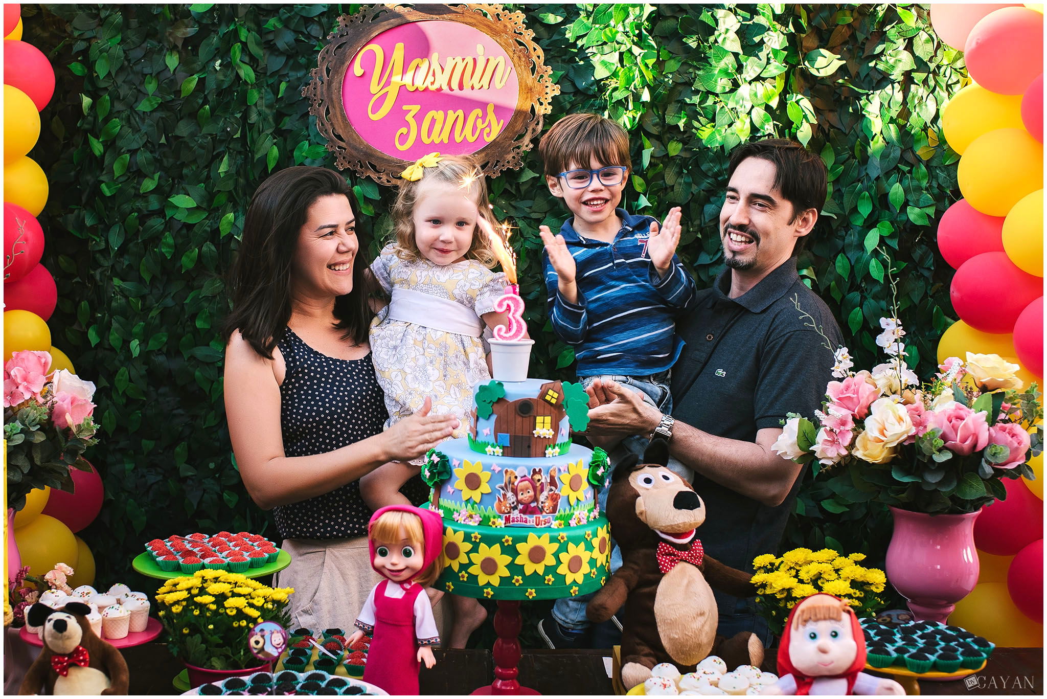 With Yasmin and her family