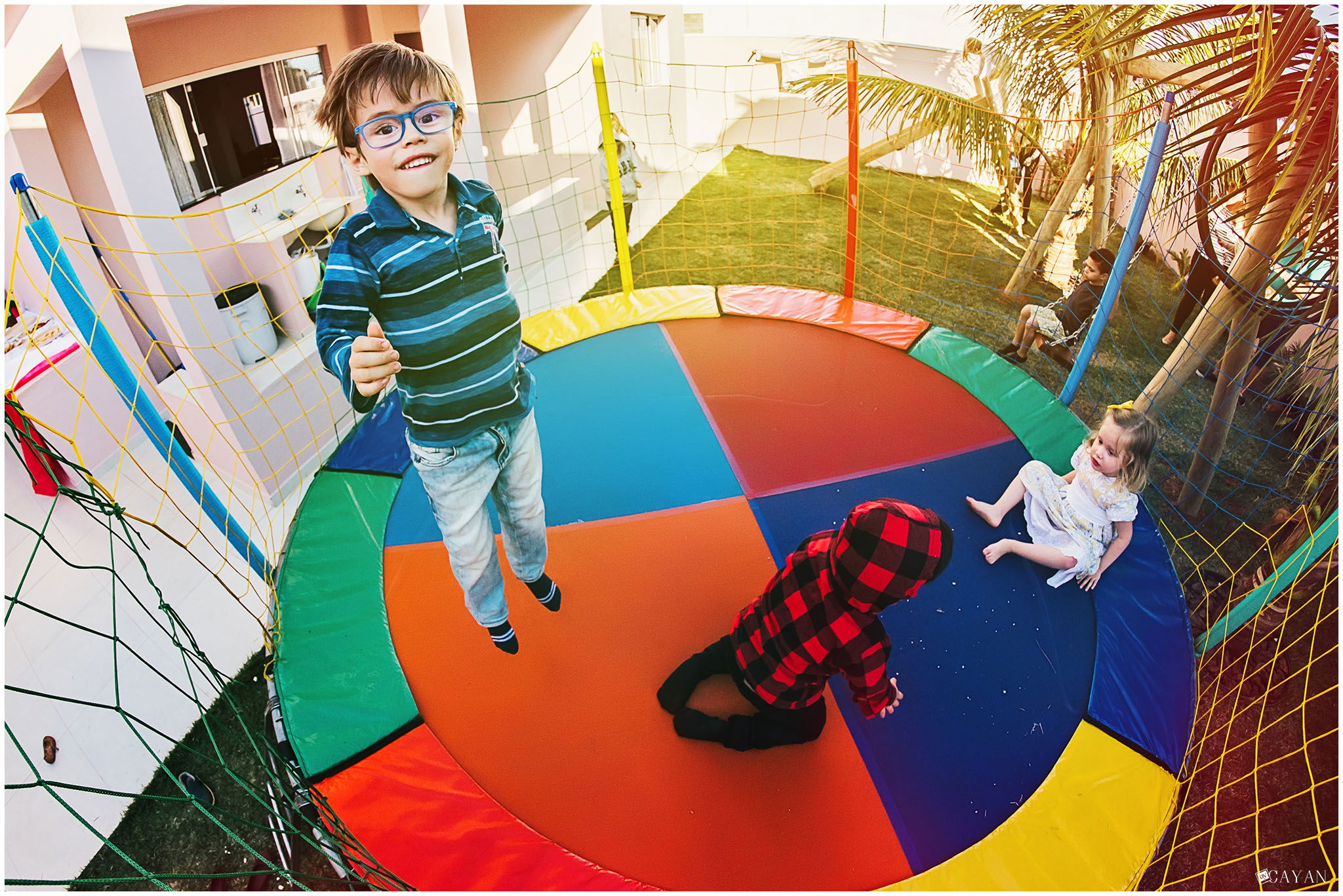 With Yasmin and her family