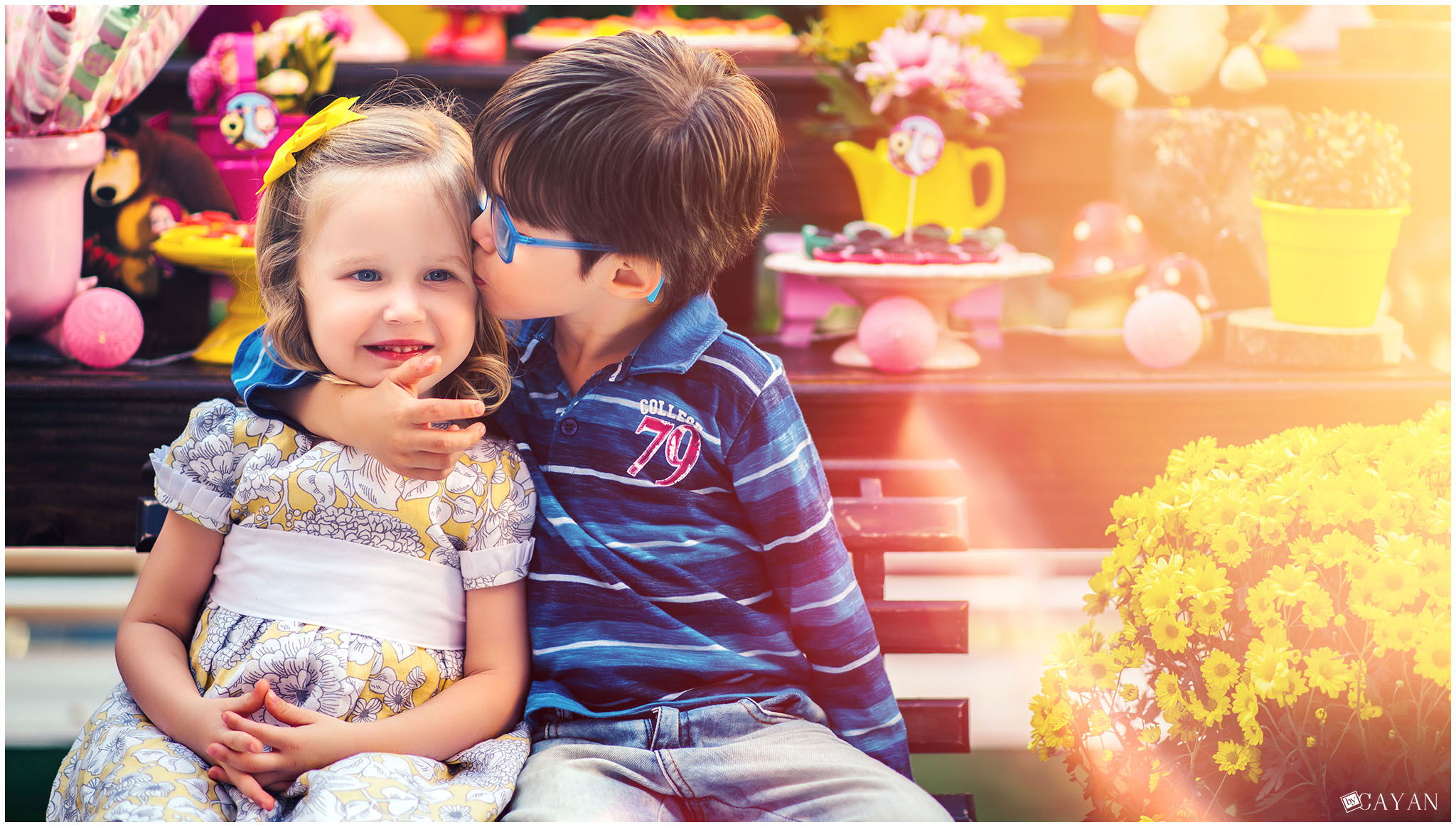 With Yasmin and her family