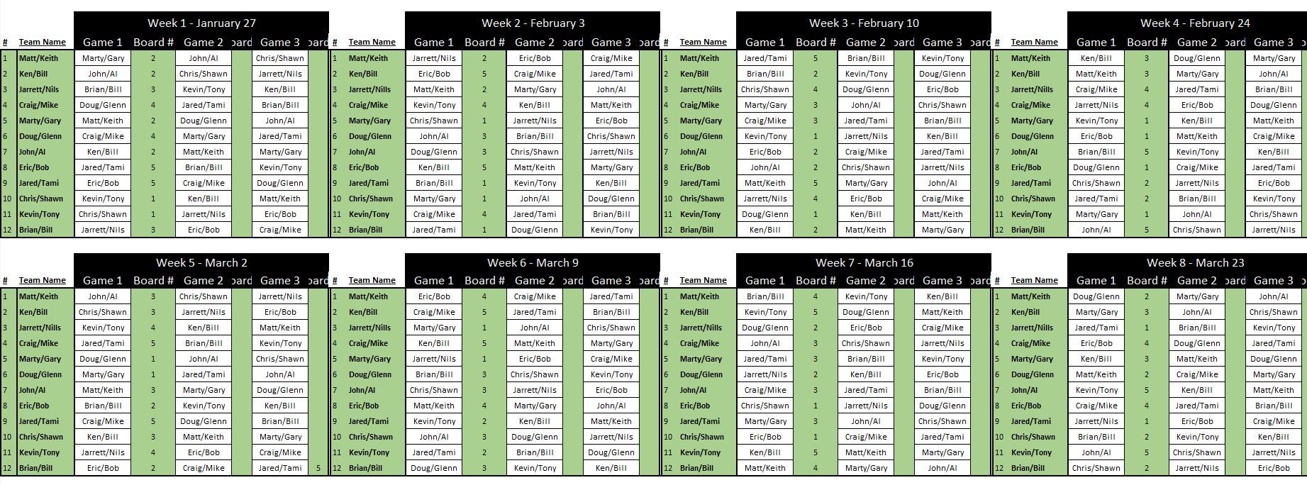 Schedule - STRAIGHT OUTTA CLARKSTON CORNHOLE