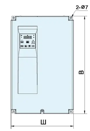 Чертеж: габаритн-присоединительные размеры частотного преобразователя N700V-075HF 7.5кВт 380-480В