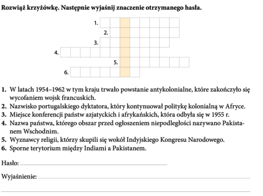 Sprawdzian Zimna Wojna Klasa 8 SP - Historia klasa VIII