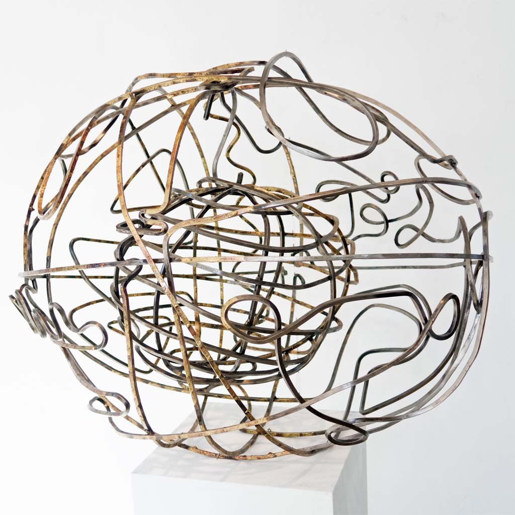 'Edge of Chaos III' | 2020 | Iron & brass sculpture | 75x90x75 cm | Rami Ater